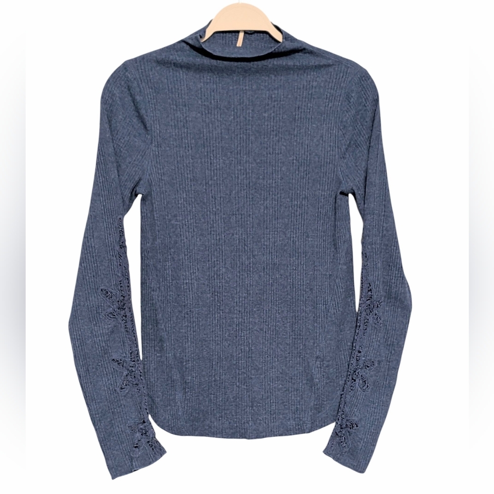 Free People Crochet Sleeve Top